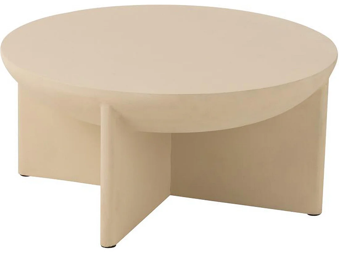 Table Basse Design en Bois "Cave" 90cm Beige