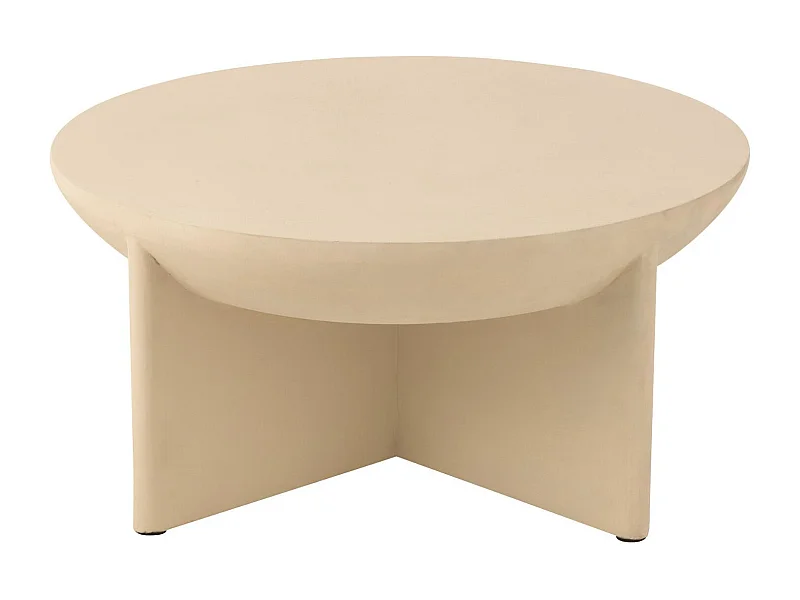 Table Basse Design en Bois "Cave" 90cm Beige