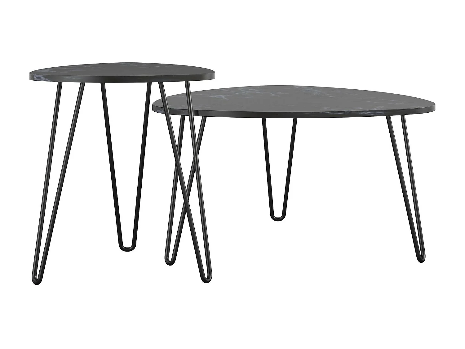 Athena | Tables gigognes en marbre noir