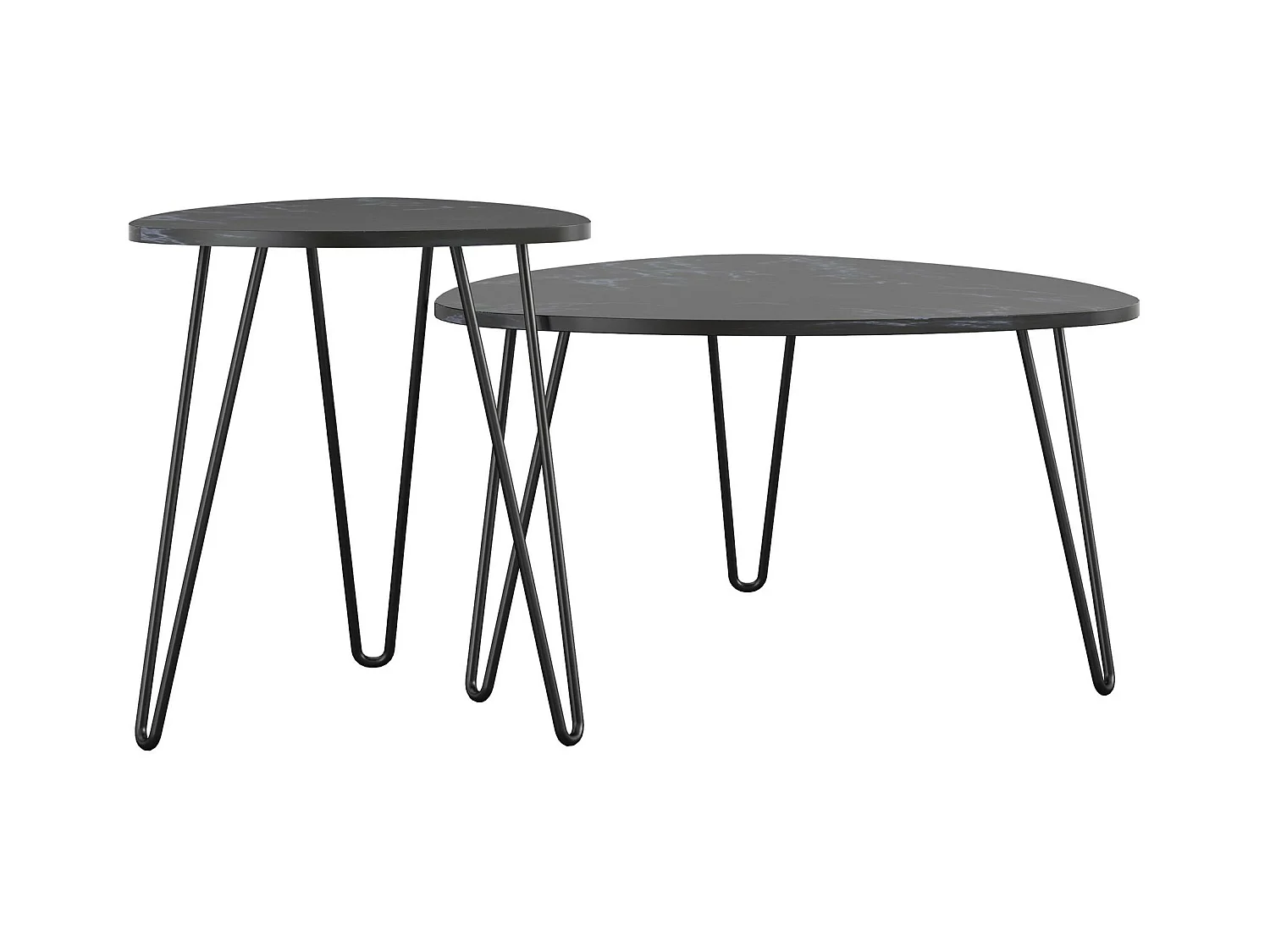 Athena | Tables gigognes en marbre noir