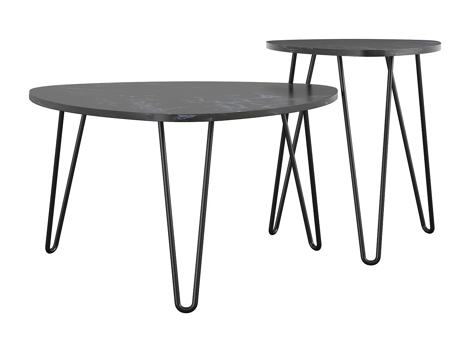 Athena | Nesttafels in effet marmer zwart