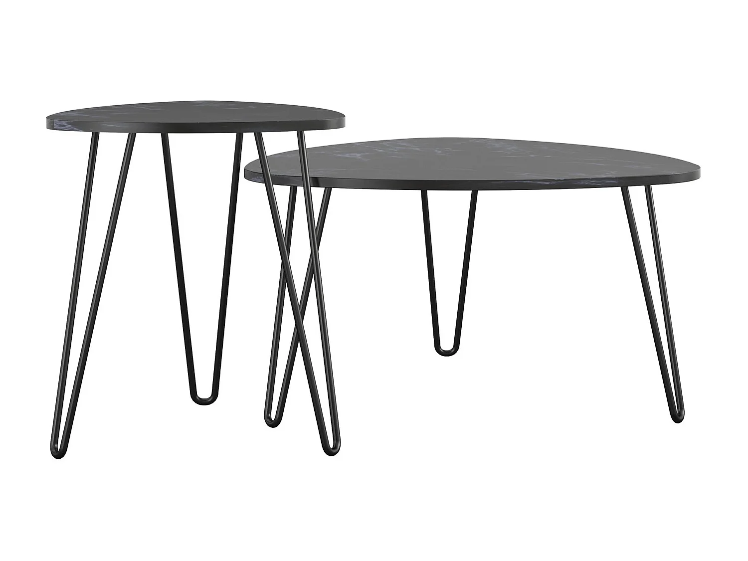 Athena | Tables gigognes en marbre noir