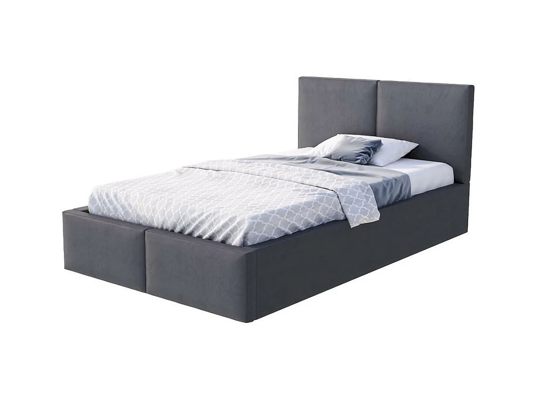 Lit coffre Tesia 120x200  - Sommier inclus Gris foncé