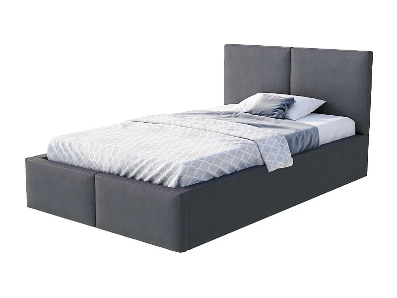 Lit coffre Tesia 120x200  - Sommier inclus Gris foncé
