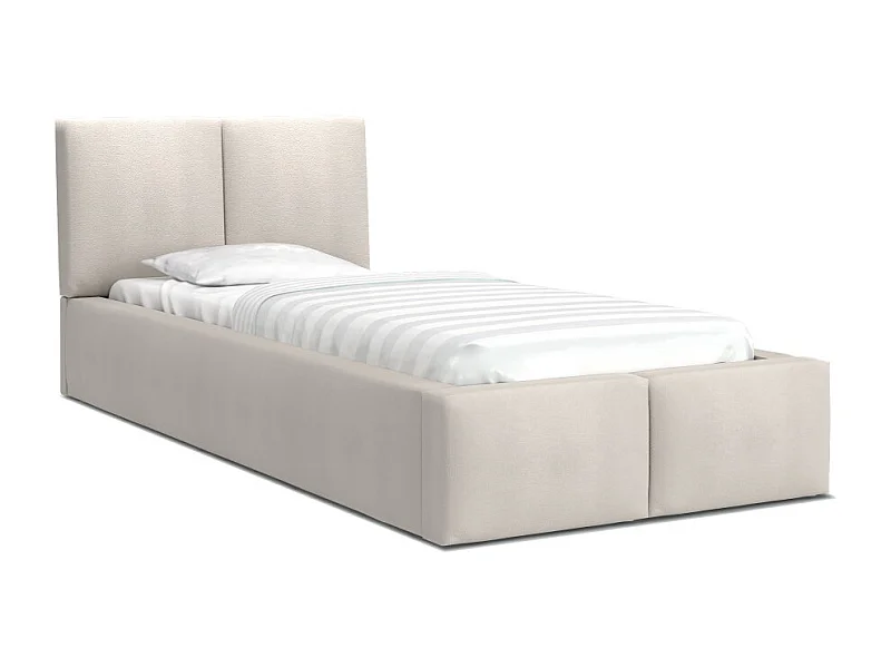 Lit coffre Tesia 90x200  - Sommier inclus Crème