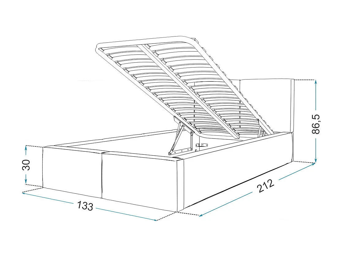 Lit coffre Tesia 120x200  - Sommier inclus Crème