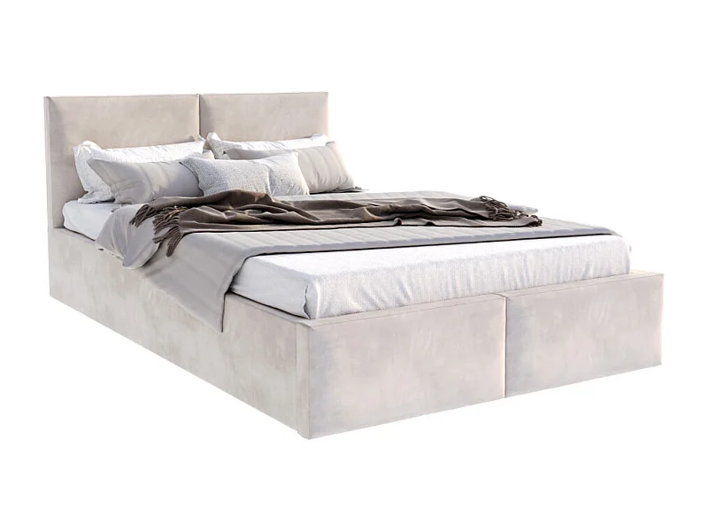 Lit coffre Tesia 120x200  - Sommier inclus Crème