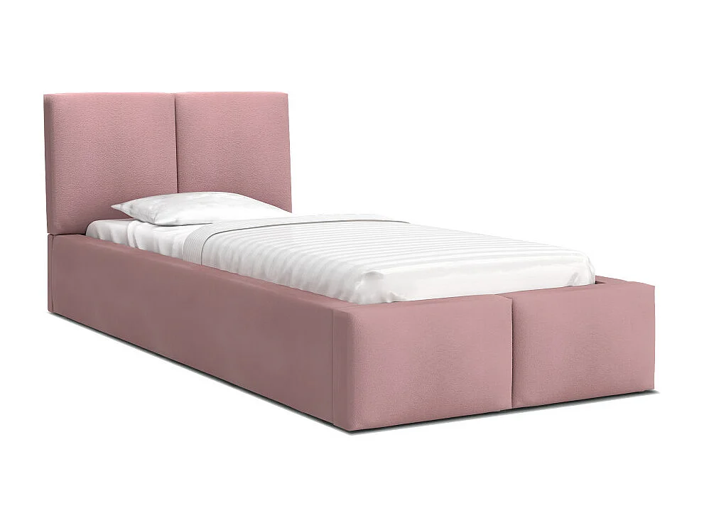 Lit coffre Tesia 90x200  - Sommier inclus Rose misty