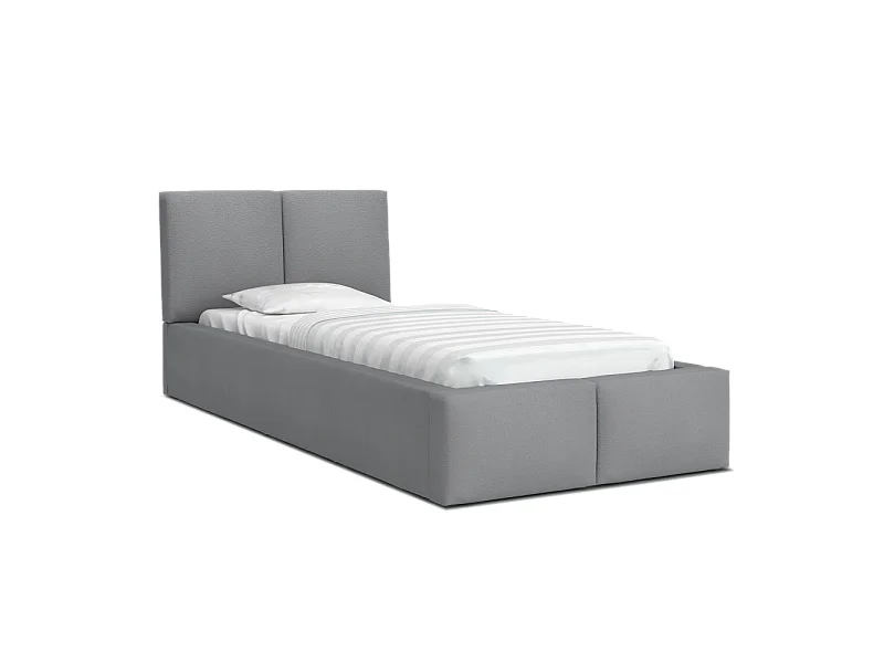 Lit coffre Tesia 90x200  - Sommier inclus Gris clair