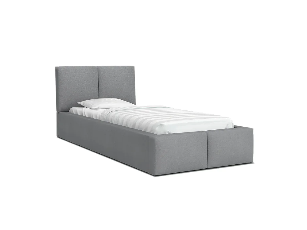 Lit coffre Tesia 90x200  - Sommier inclus Gris clair