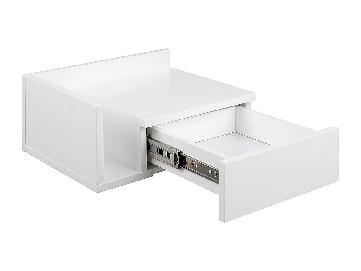 Ashlan Nachttisch 1 Schublade 1 Regal weiß.
