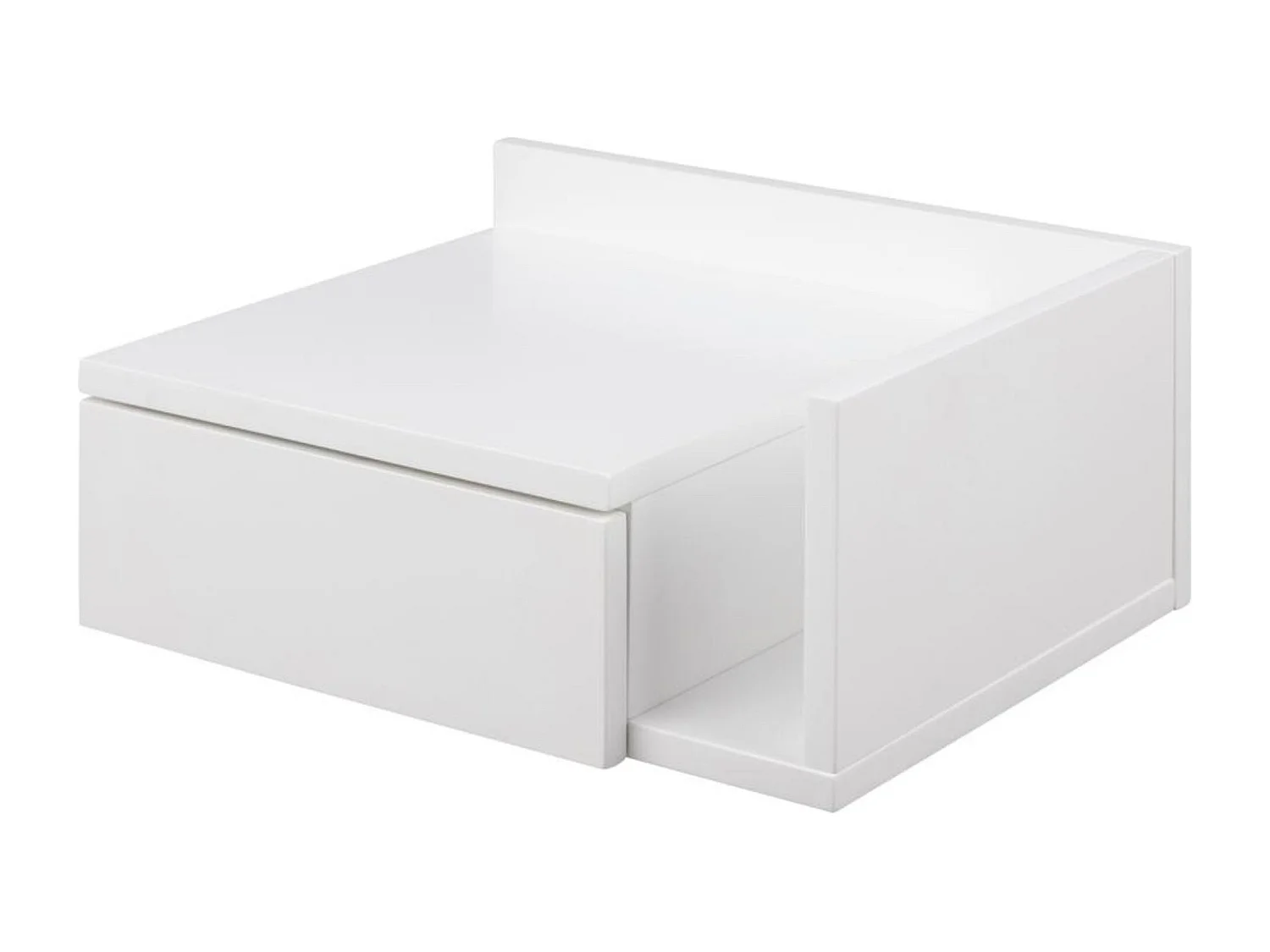 Elara nachtkastje 1 lade 1 plank wit.