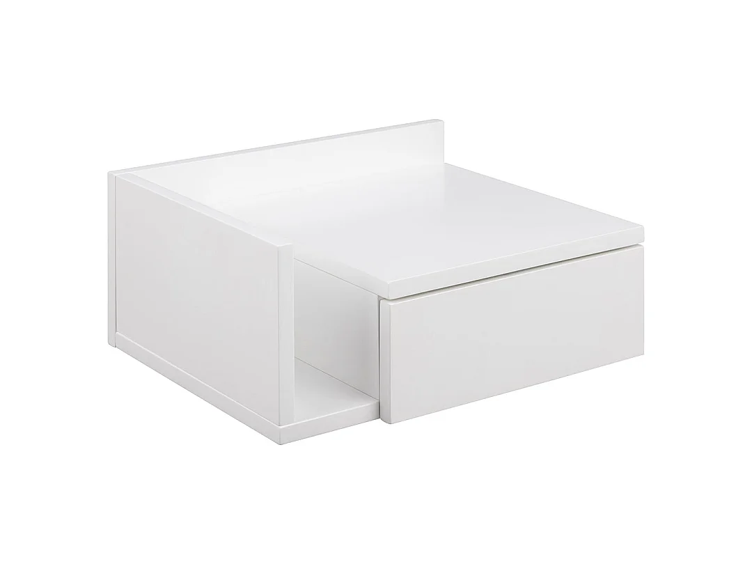 Comodino Ashlan 1 cassetto 1 ripiano bianco.