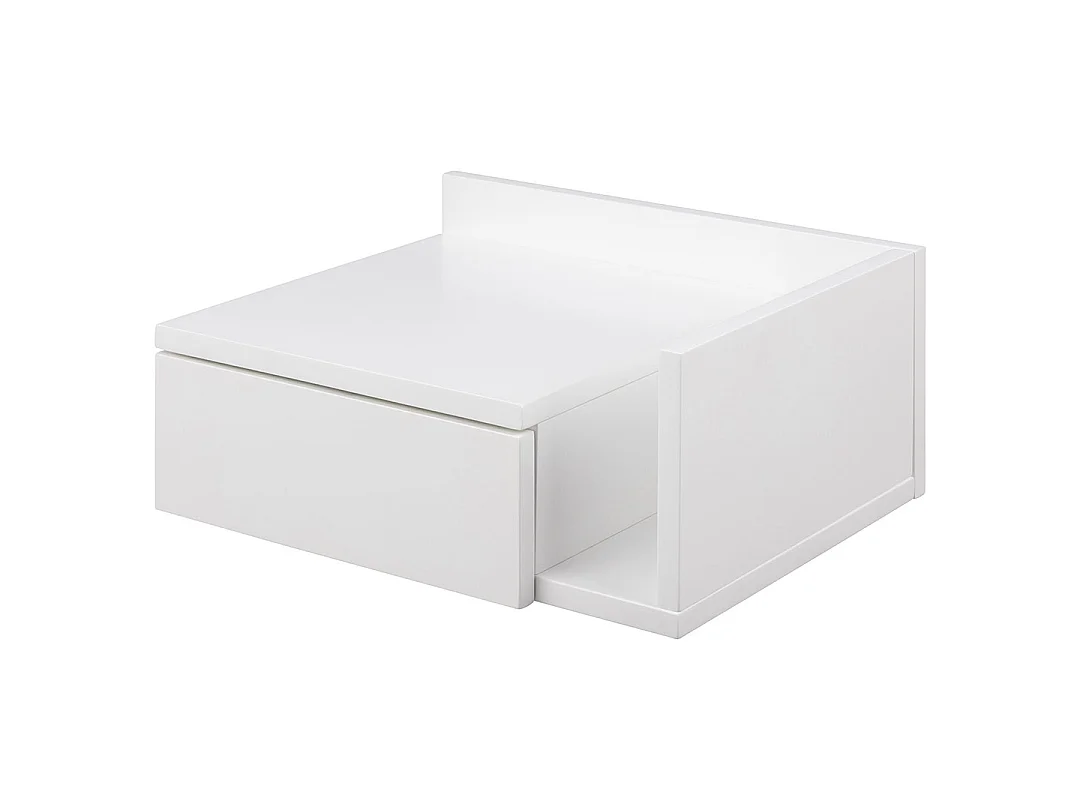 Comodino Ashlan 1 cassetto 1 ripiano bianco.