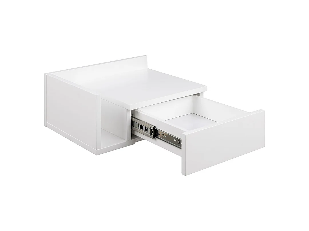 Comodino Ashlan 1 cassetto 1 ripiano bianco.
