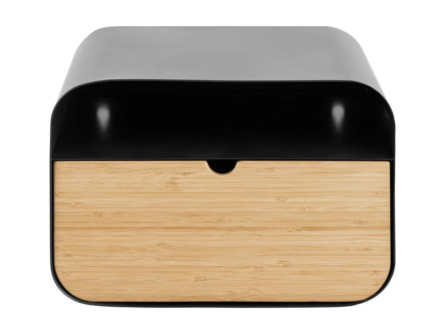 Chevet suspendu rectangulaire métal noir et bambou 1 tiroir 1 niche - JANE