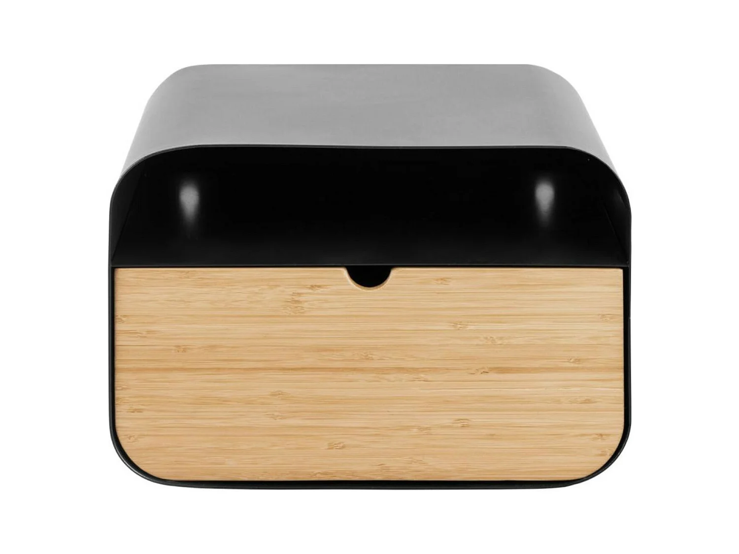 Chevet suspendu rectangulaire métal noir et bambou 1 tiroir 1 niche - JANE