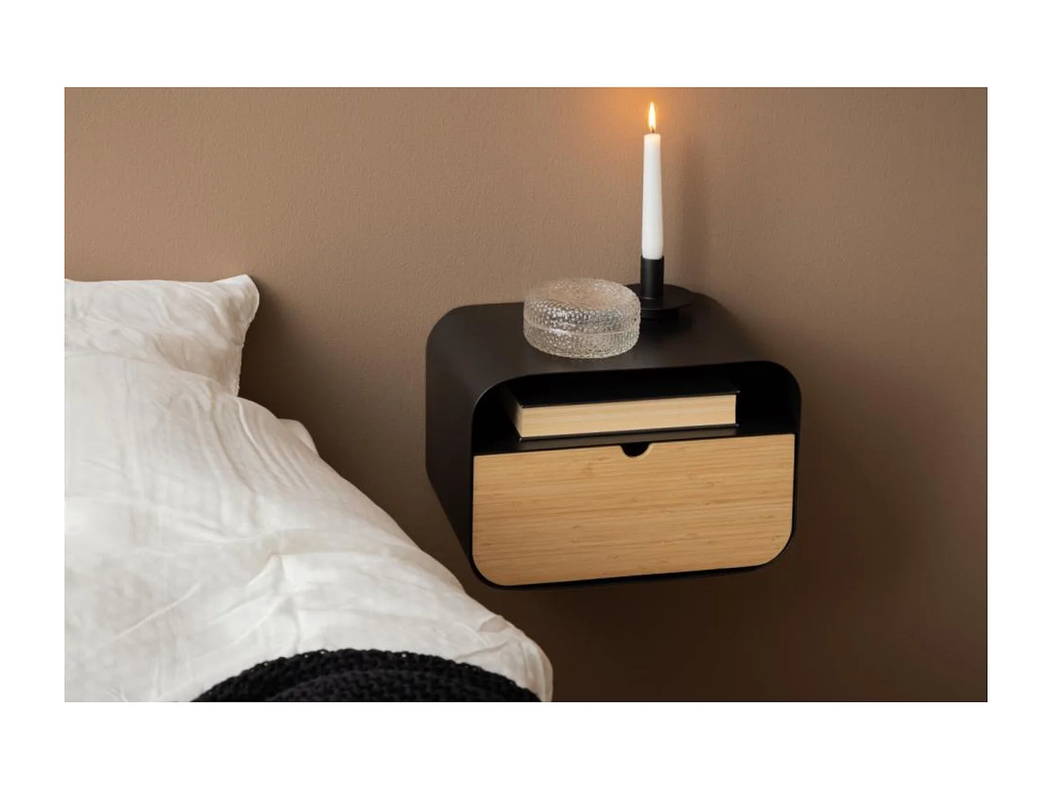 Joliet Nachttisch 1 Schublade schwarz.