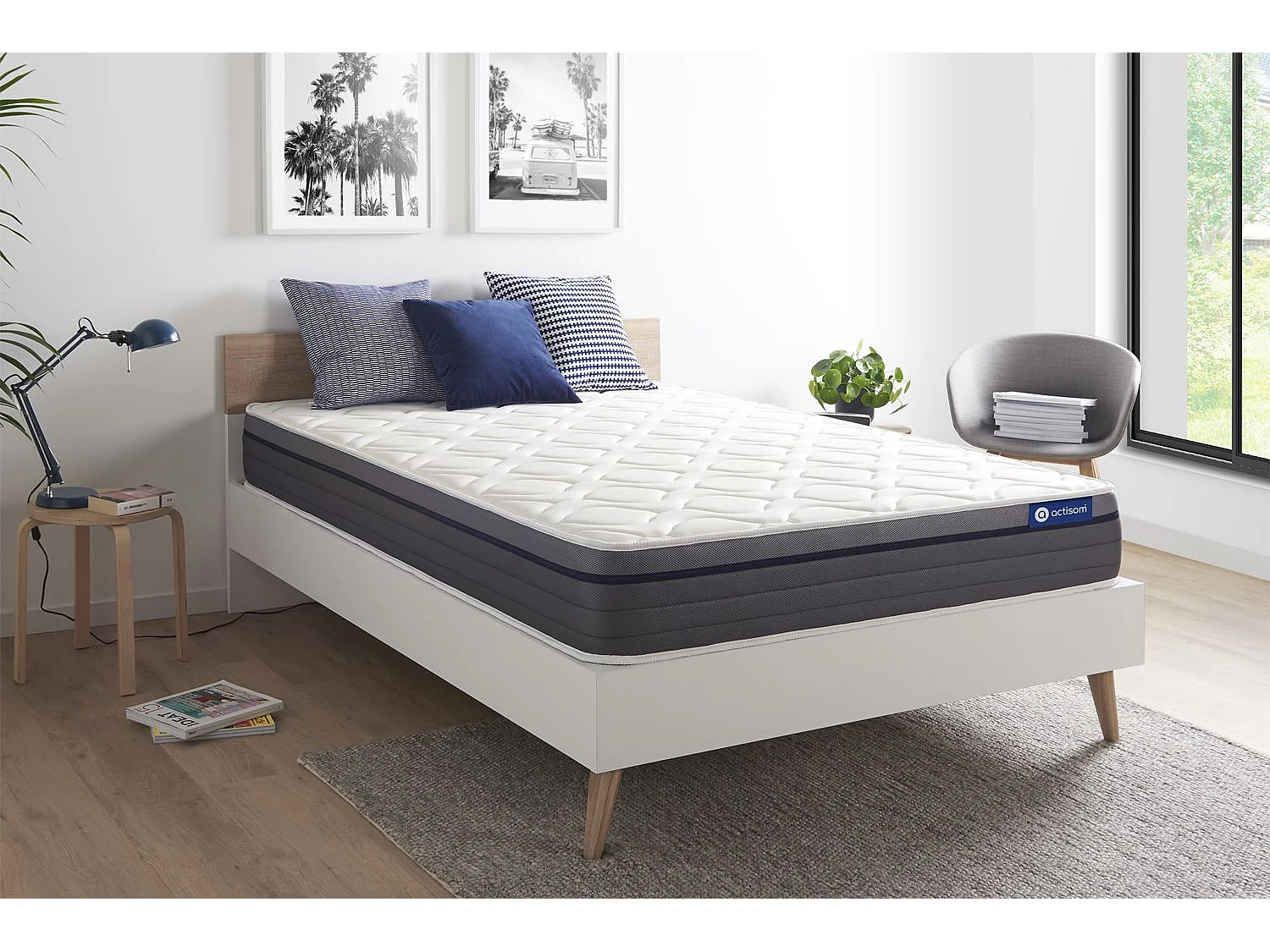 Colchón Actilatex zen 130x220cm, Grosor: 26cm, Látex y espuma viscoelástica, Equilibrado, 7 zonas de confort