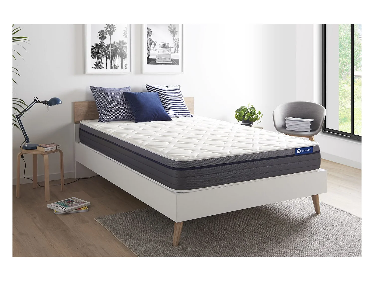 Colchón Actilatex zen 150x200cm, Grosor: 26cm, Látex y espuma viscoelástica, Equilibrado, 7 zonas de confort