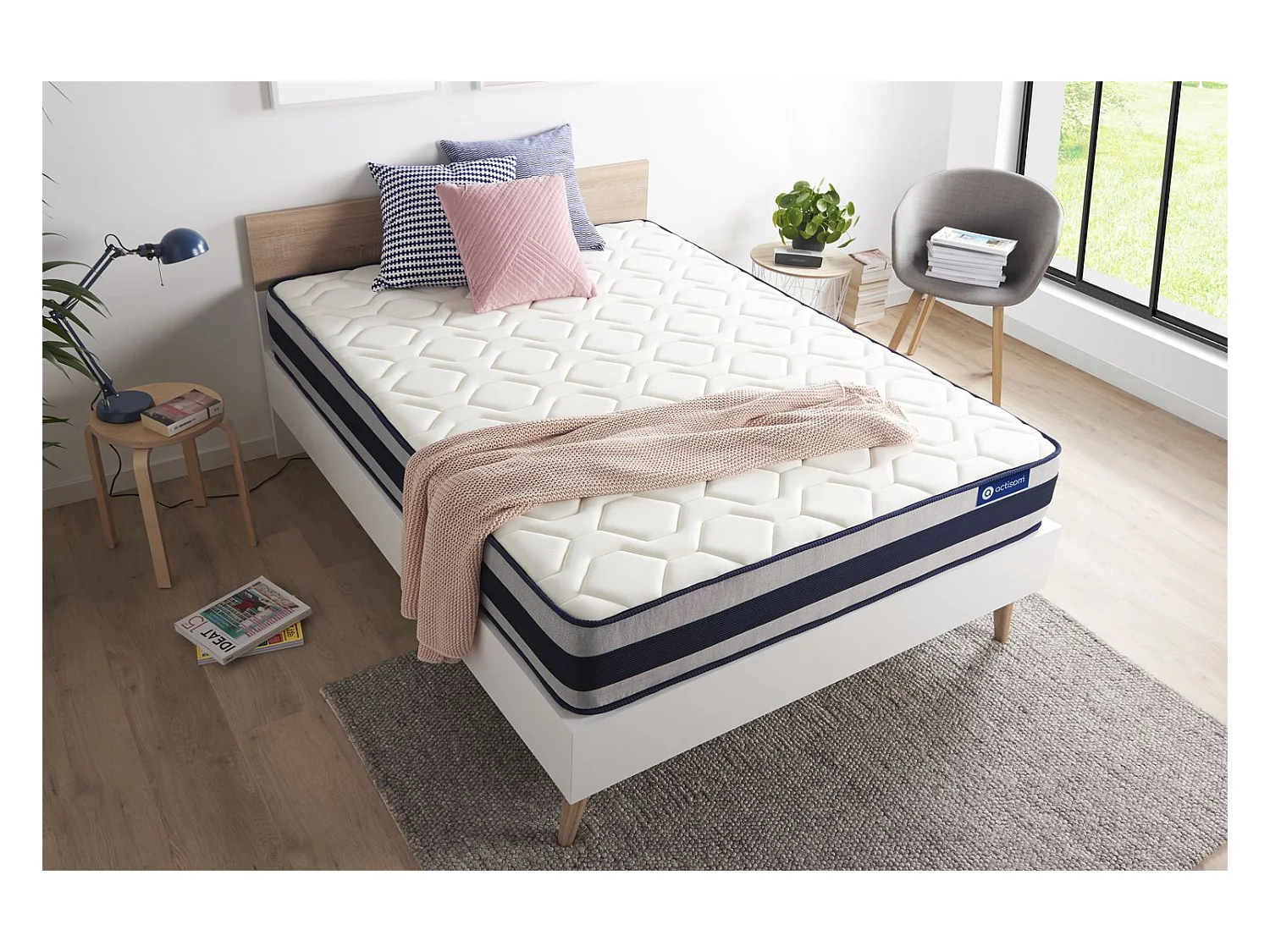 Actilatex ergo matras 160x210cm , Matrasdikte : 24 cm , Latex en traagschuim , Stevig, 5 comfortzones