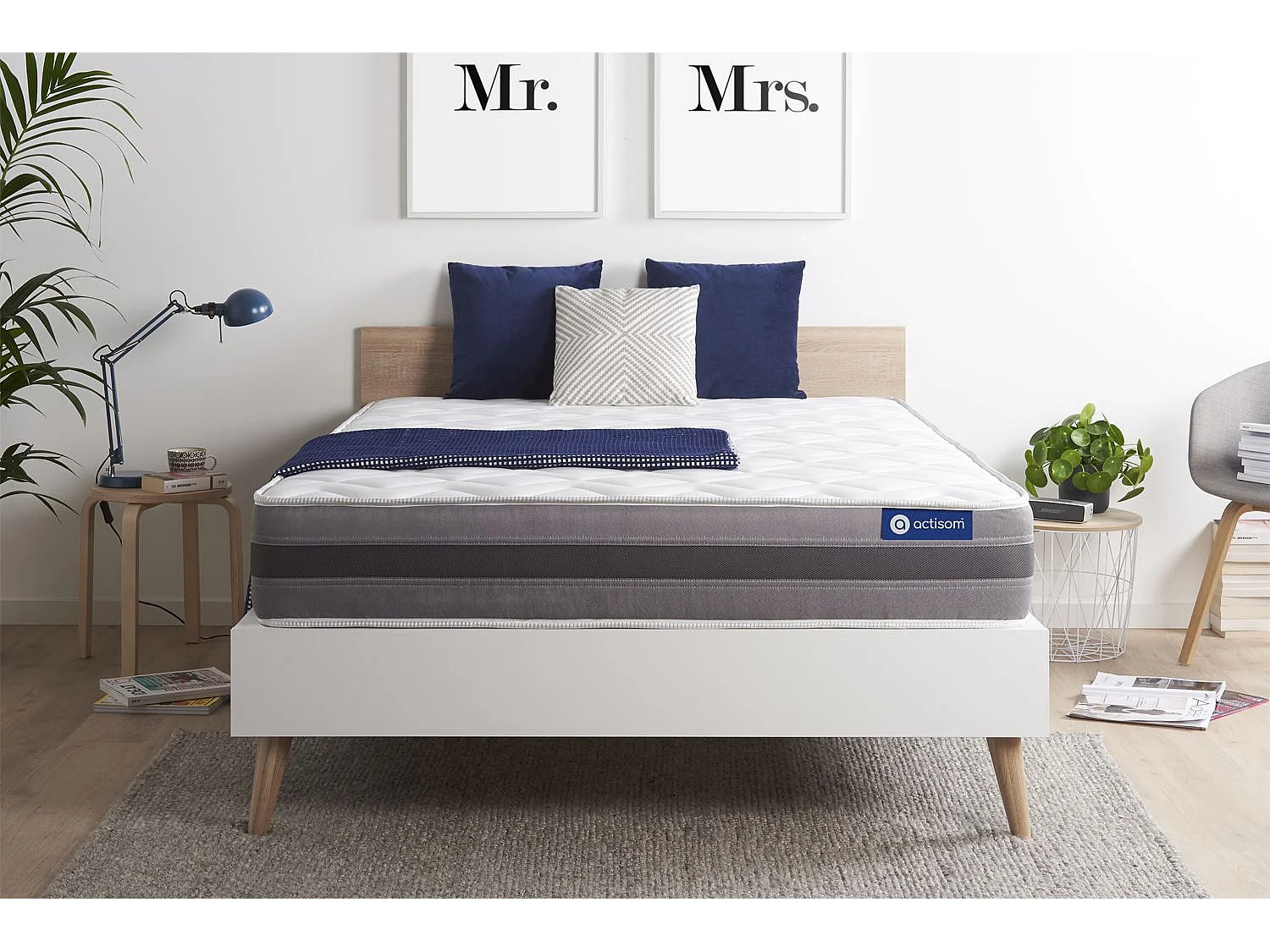 Colchón Actilatex relax 150x200cm, Grosor: 24cm, Látex y espuma viscoelástica, Moderadamente firme, 5 zonas de confort