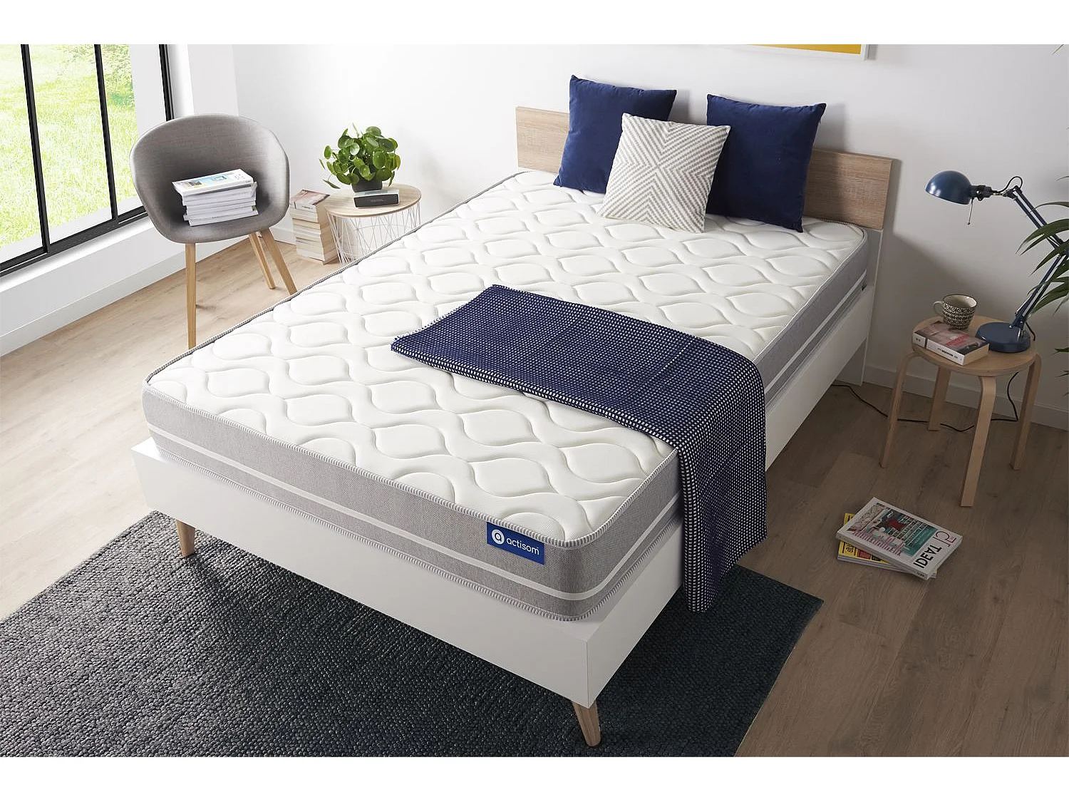 Colchón Actilatex touch 135x190cm, Grosor: 20cm, Látex y espuma viscoelástica, Equilibrado, 3 zonas de confort