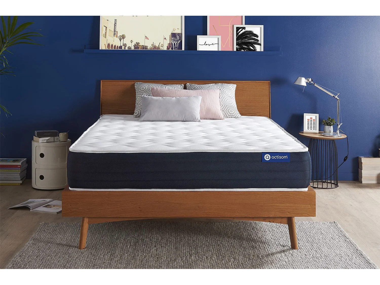 Materac Actiflex sleep 130x210cm, Grubosc : 22 cm, sprezyny kieszeniowe i pianka z pamiecia ksztaltu, Zrównowazony, 5 stref komfortu