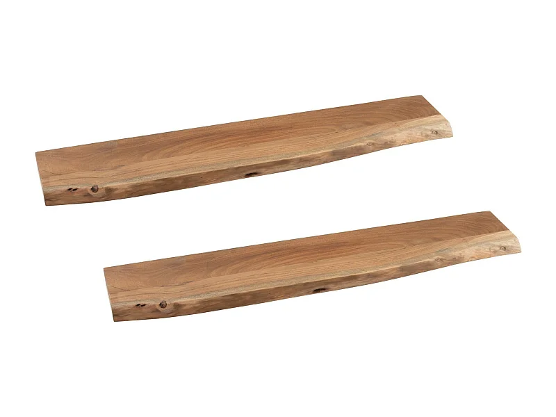 Etagère murale rectangulaire en bois d'acacia L115 (lot de 2) - EDGAR