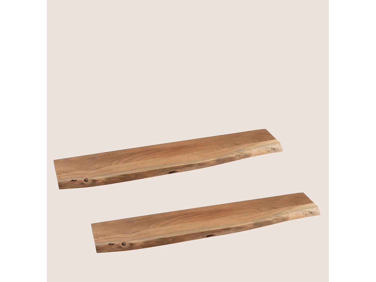 Etagère murale rectangulaire en bois d'acacia L115 (lot de 2) - EDGAR