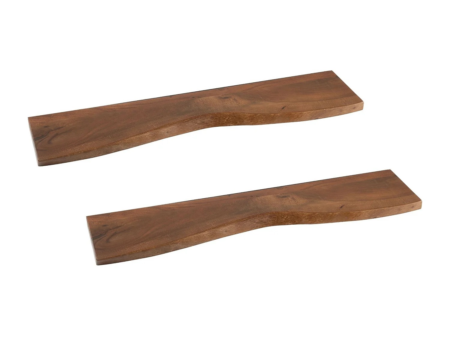 Etagère murale rectangulaire en bois d'acacia L115 (lot de 2) - EDGAR