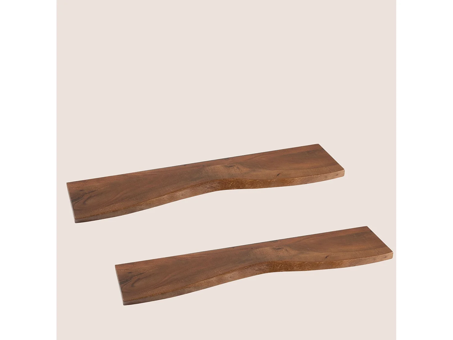 Etagère murale rectangulaire en bois d'acacia L115 (lot de 2) - EDGAR
