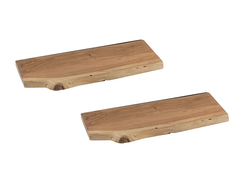 Etagère murale rectangulaire en bois d'acacia L70 (lot de 2) - EDGAR
