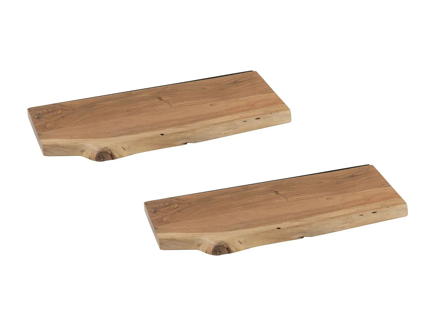 Etagère murale rectangulaire en bois d'acacia L70 (lot de 2) - EDGAR