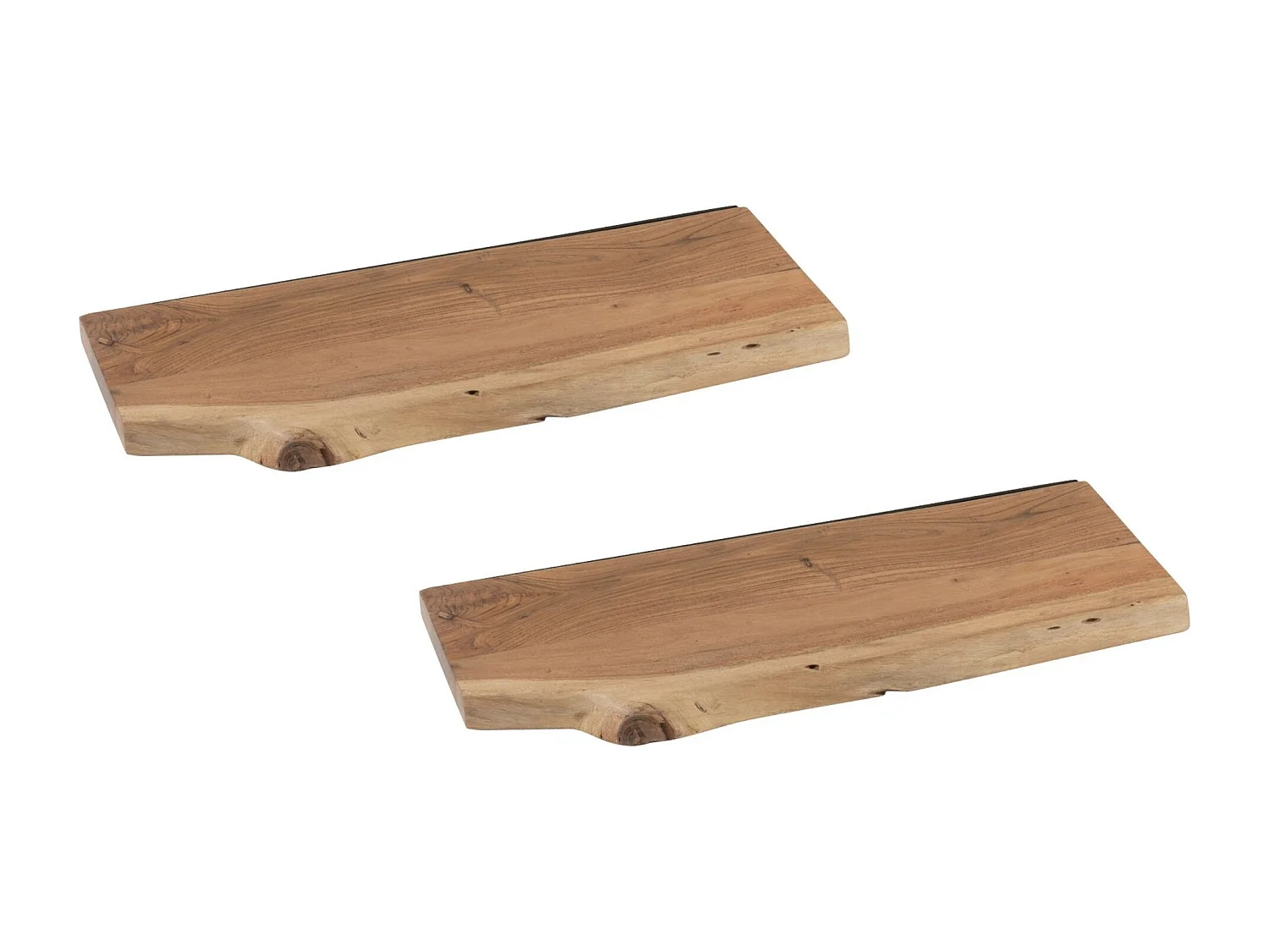 Etagère murale rectangulaire en bois d'acacia L70 (lot de 2) - EDGAR