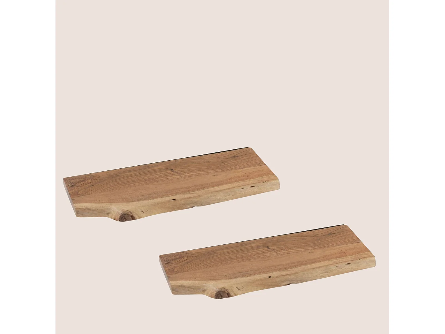 Etagère murale rectangulaire en bois d'acacia L70 (lot de 2) - EDGAR