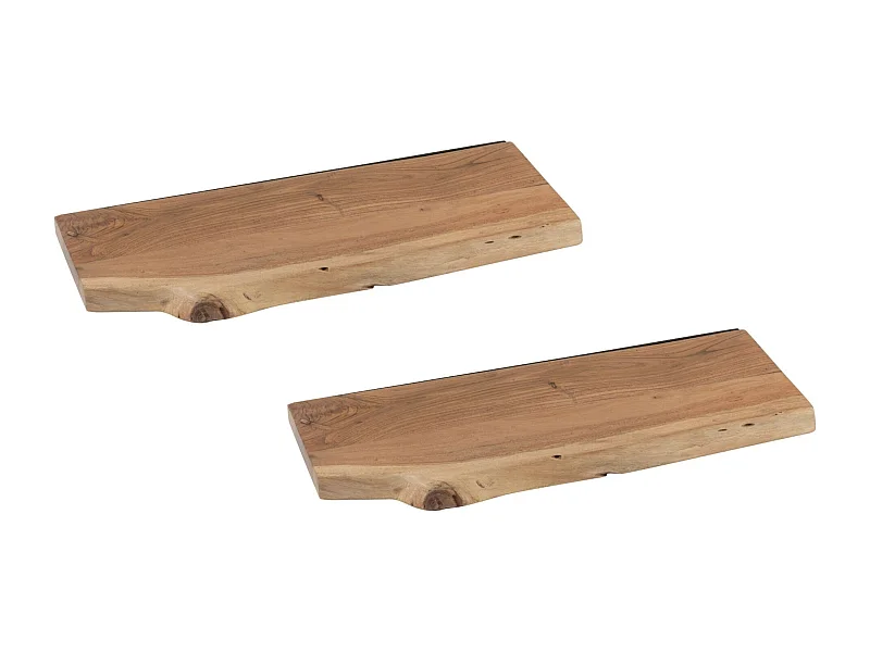 Etagère murale rectangulaire en bois d'acacia L70 (lot de 2) - EDGAR