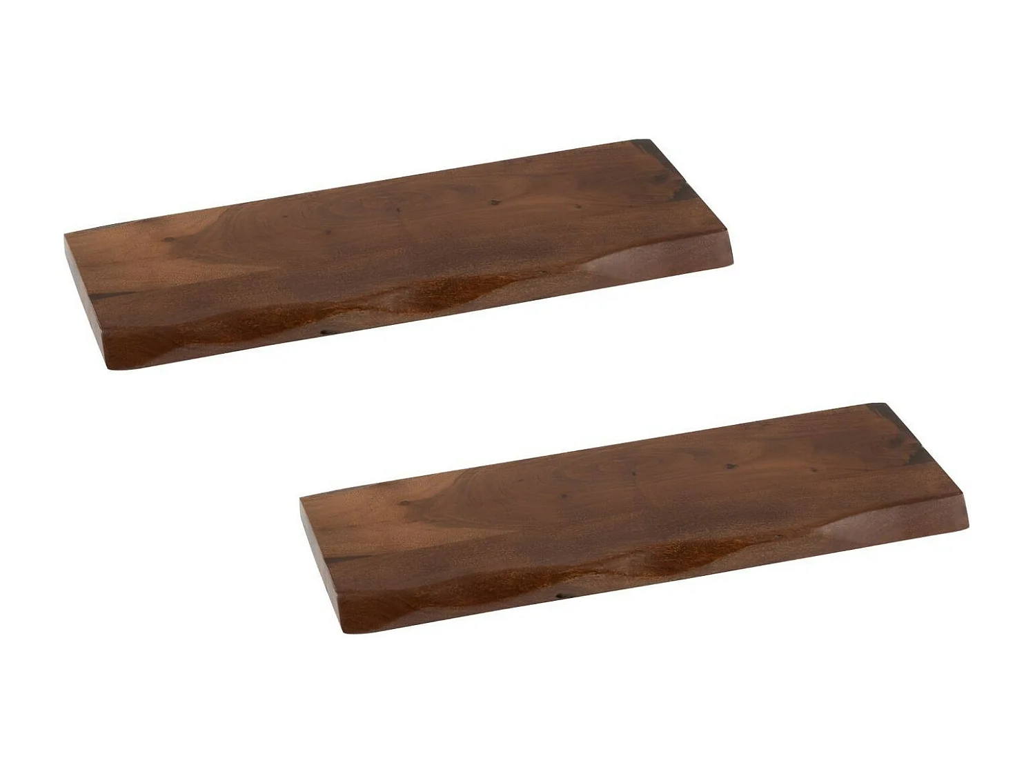 Etagère murale rectangulaire en bois d'acacia L70 (lot de 2) - EDGAR