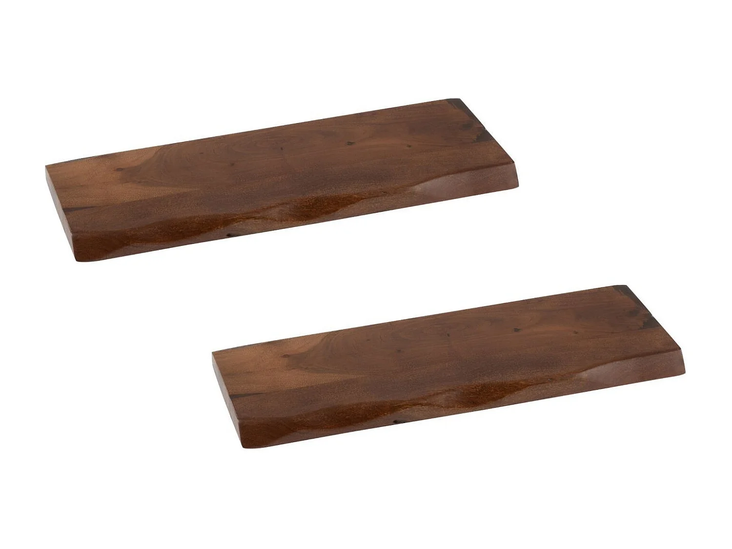 Etagère murale rectangulaire en bois d'acacia L70 (lot de 2) - EDGAR