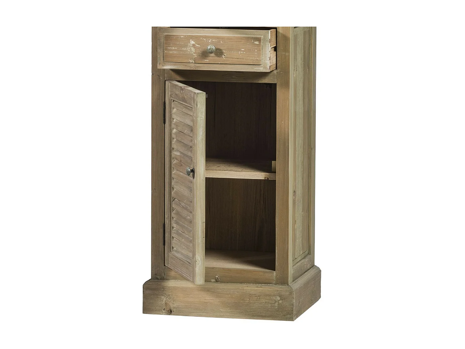 Colonne de salle de bain en bois avec porte vitrée gauche - HANOÏ