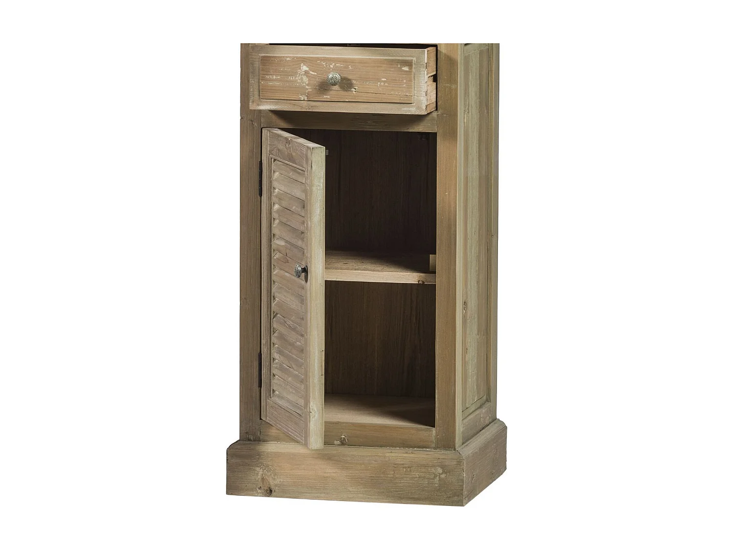 Colonne de salle de bain en bois avec porte vitrée gauche - HANOÏ