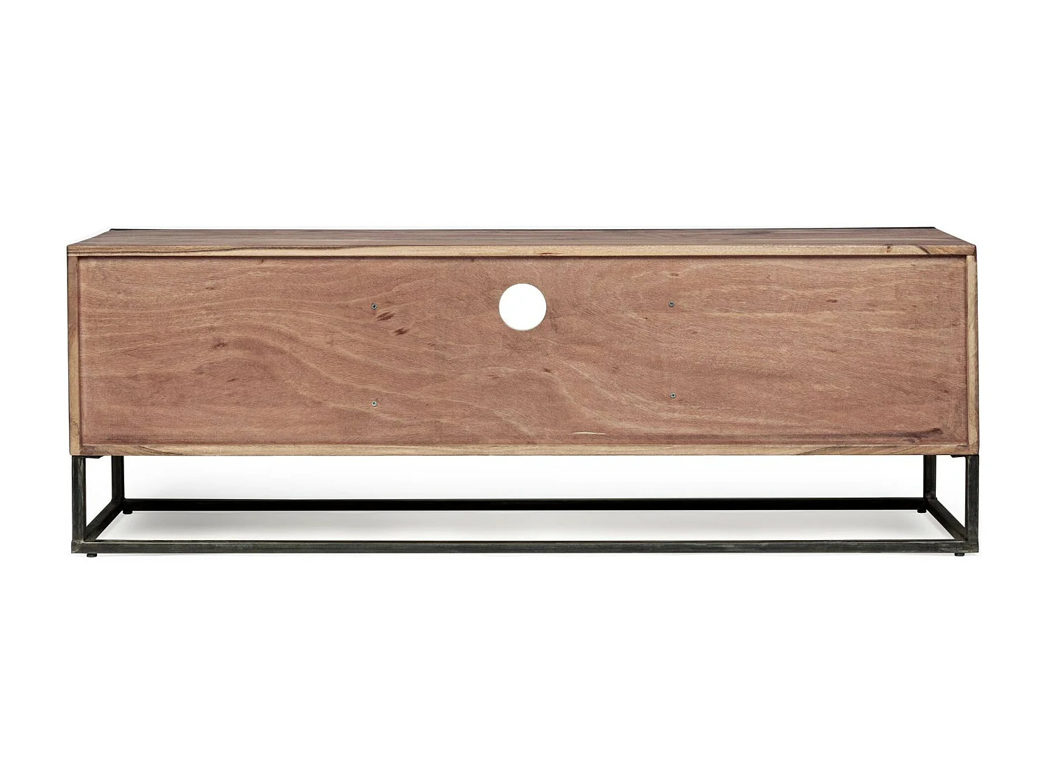 Meuble TV en acacia et en métal 2 portes 1 tiroir 1 niche L145 - ELEANOR