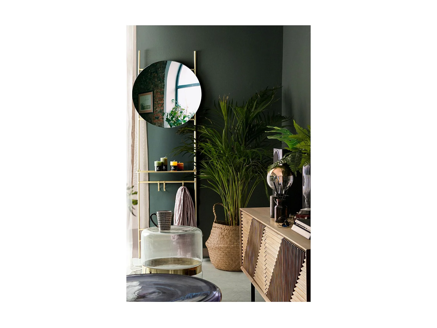 Meuble TV en manguier 4 portes et pieds métal noir L140 - MANAUS