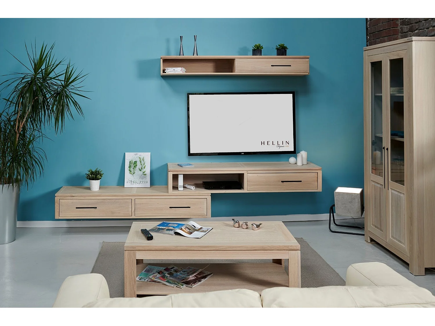 Élément suspendu en chêne massif 2 tiroirs - BOSTON