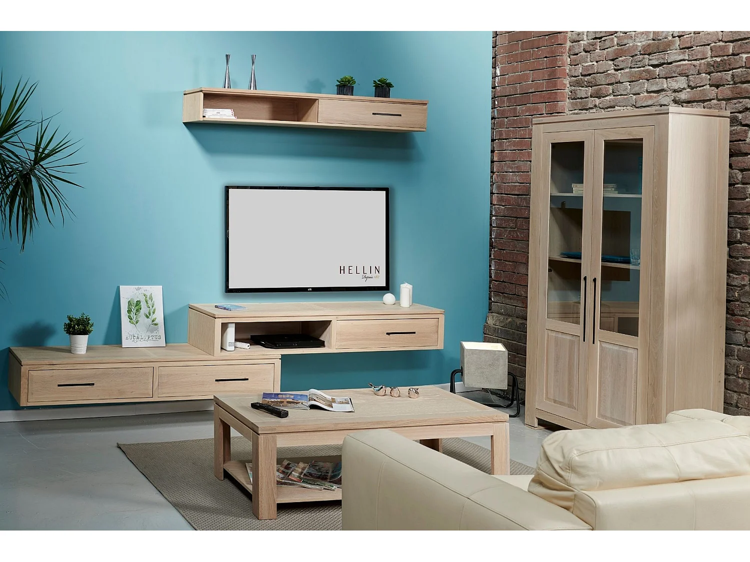 Élément suspendu en chêne massif 2 tiroirs - BOSTON