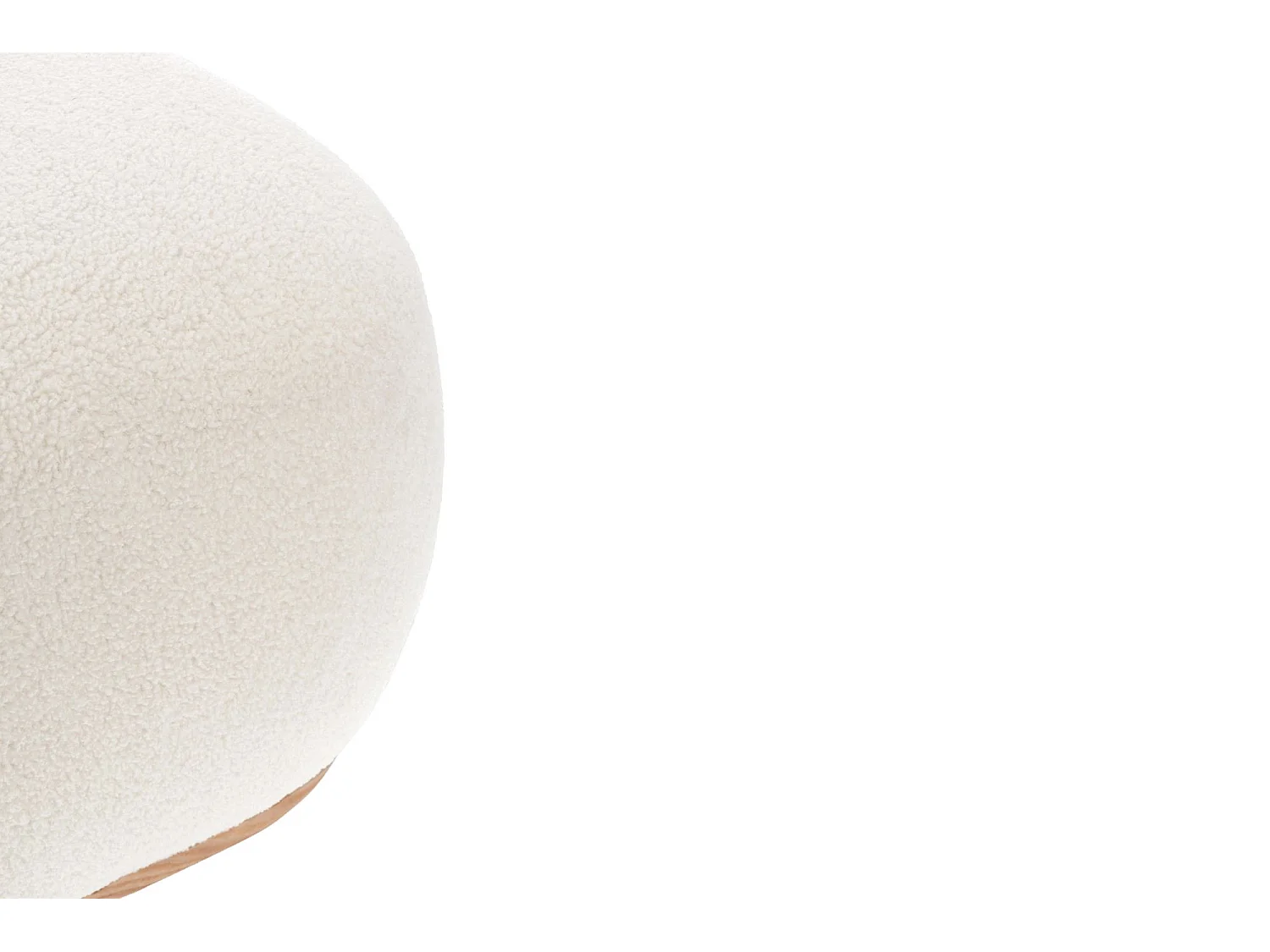 Pouf carré bouclette blanc ivoire L68 - STRATUS