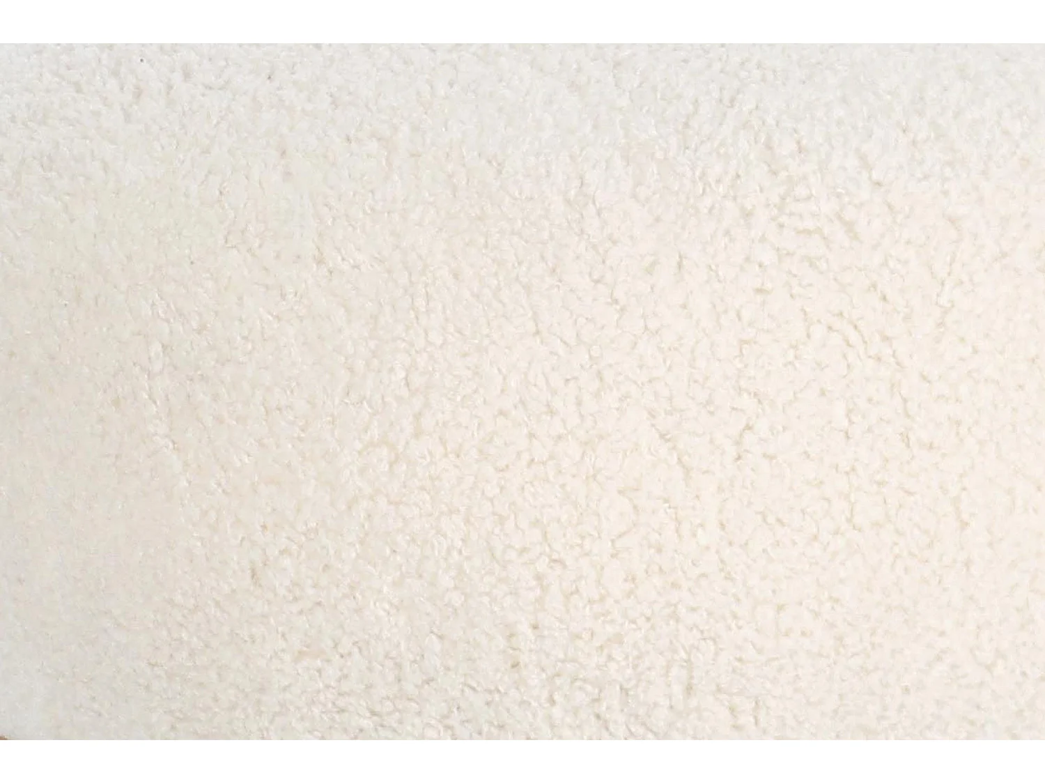 Pouf carré bouclette blanc ivoire L68 - STRATUS