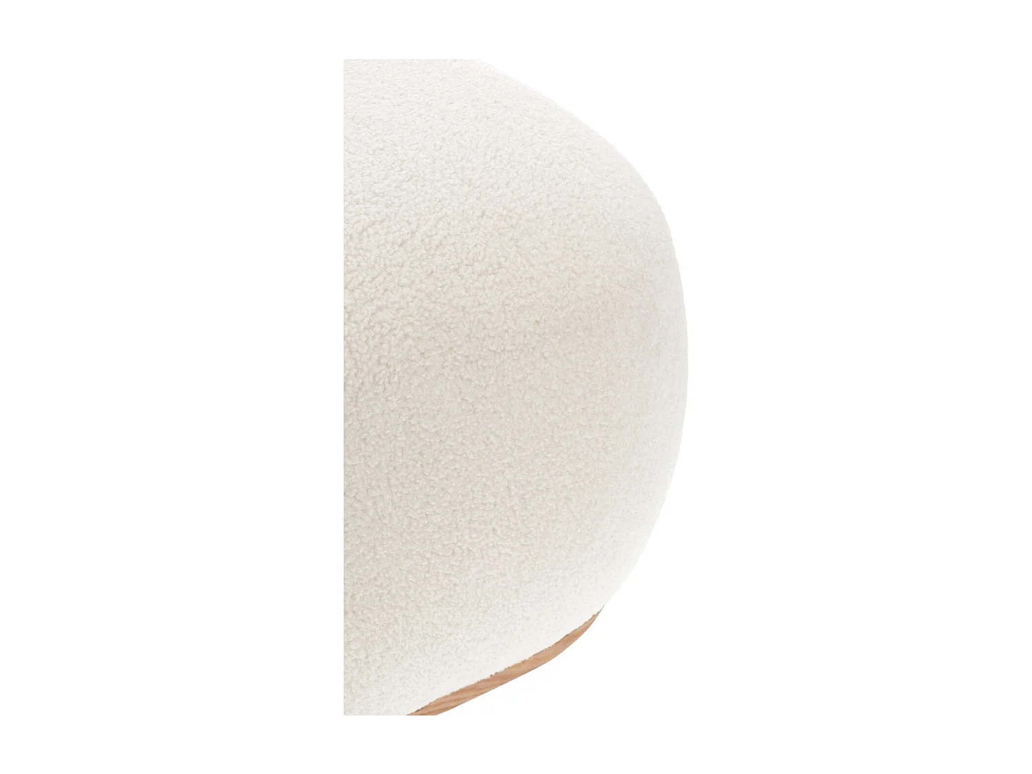 Pouf carré bouclette blanc ivoire L68 - STRATUS