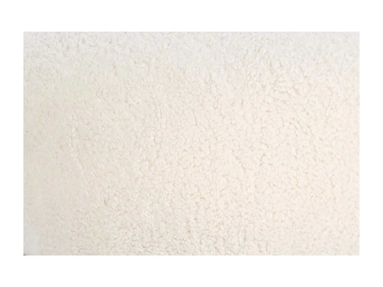 Pouf carré bouclette blanc ivoire L68 - STRATUS