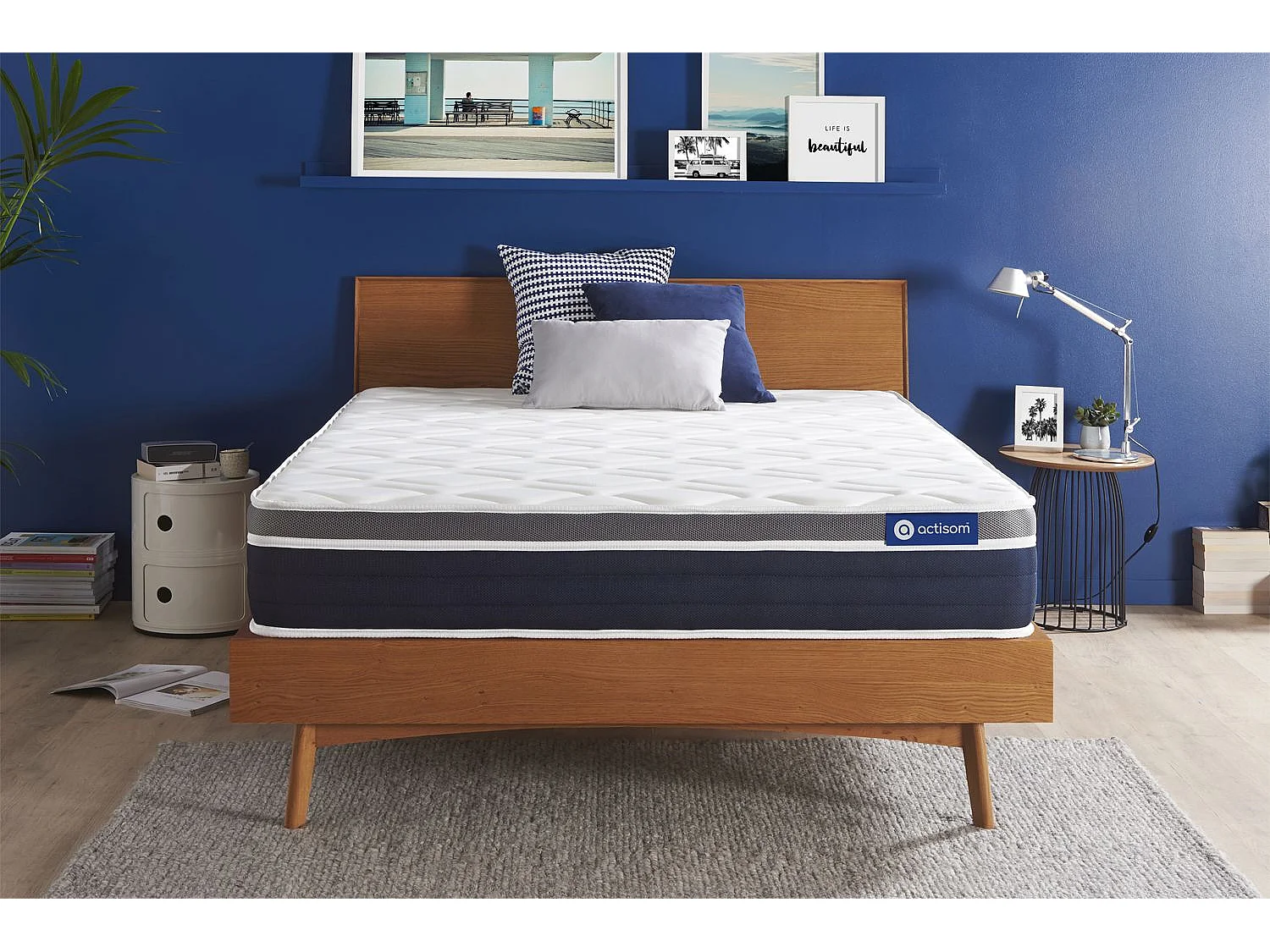Matelas 150x195 cm Ressorts ensachés et Mémoire de forme - Actiflex Confort